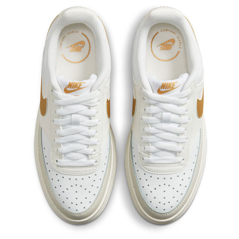 Nike Court Vision Alta WMNS (DZ5394-100)ΓΥΝΑΙΚΕΙΟ ΥΠΟΔΗΜΑ  White/Light Bone/Sail/Metallic Gold