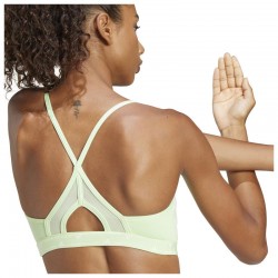 ADIDAS AEROREACT TRAINING LIGHT-SUPPORT 3-STRIPES BRA(IU1718)Γυναικείο Μπουστάκι Semi Green Spark / White