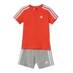 ADIDAS SPORTSWEAR Essentials 3-Stripes Tee and Shorts (IS2453)ΠΑΙΔΙΚΟ ΣΕΤ ΒΕΡΜΟΥΔΑ/T-SHIRT RED-GREY