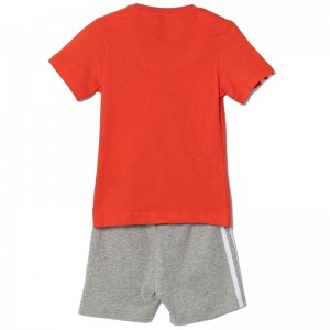 ADIDAS SPORTSWEAR Essentials 3-Stripes Tee and Shorts (IS2453)ΠΑΙΔΙΚΟ ΣΕΤ ΒΕΡΜΟΥΔΑ/T-SHIRT RED-GREY