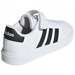 ADIDAS GRAND COURT COURT ELASTIC LACE AND TOP STRAP SHOES (GW6521)ΠΑΙΔΙΚΑ ΠΑΠΟΥΤΣΙΑ Cloud White / Core Black / Core Black