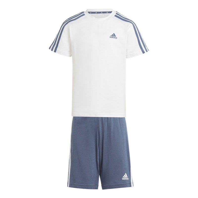 Adidas essentials 3-stripes tee and shorts set Kids (IQ4091)ΠΑΙΔΙΚΟ ΣΕΤ ΒΕΡΜΟΥΔΑ/T-SHIRT Λευκό / Preloved Ink