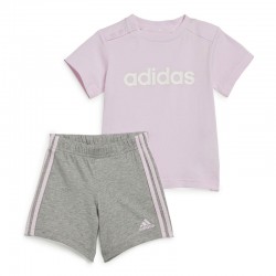 Adidas Essentials Lineage Organic Cotton Tee And Shorts Set (IS2496)ΒΡΕΦΙΚΟ ΣΕΤ ΓΚΡΙ/ΡΟΖ