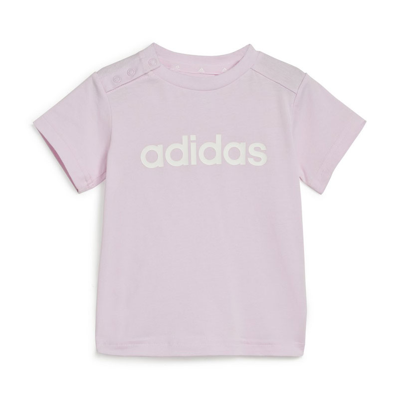 Adidas Essentials Lineage Organic Cotton Tee And Shorts Set (IS2496)ΒΡΕΦΙΚΟ ΣΕΤ ΓΚΡΙ/ΡΟΖ