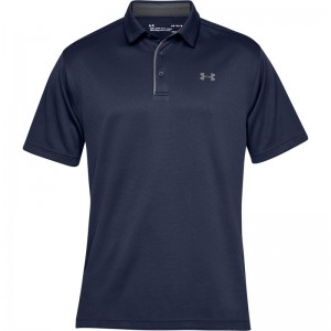 UNDER ARMOUR TECH POLO (1290140-410)ΑΝΔΡΙΚΟ T-SHIRT ΚΟΝΤΟΜΑΝΙΚΟ POLO Midnight Navy / Graphite
