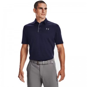 UNDER ARMOUR TECH POLO (1290140-410)ΑΝΔΡΙΚΟ T-SHIRT ΚΟΝΤΟΜΑΝΙΚΟ POLO Midnight Navy / Graphite