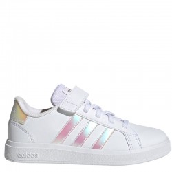 ADIDAS GRAND COURT LIFESTYLE COURT ELASTIC LACE AND TOP STRAP SHOES (GY2327)ΠΑΙΔΙΚΑ ΠΑΠΟΥΤΣΙΑ Cloud White / Iridescent / Cloud White