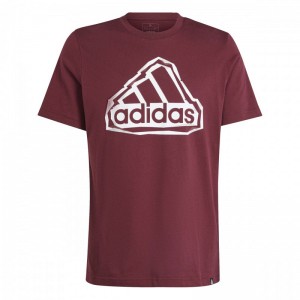 ADIDAS FOLDED BADGE PRINTED T-SHIRT MENS (IM8302)ΑΝΔΡΙΚΟ T-SHIRT Shadow Red