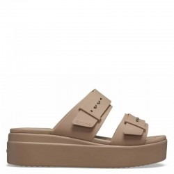 CROCS Brooklyn Buckle LowWdg - Latte (207431-2Q9)Γυναικείες Πλατφόρμες Καφέ