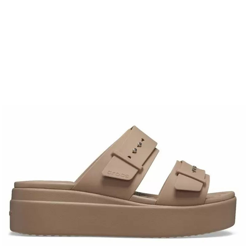 CROCS Brooklyn Buckle LowWdg - Latte (207431-2Q9)Γυναικείες Πλατφόρμες Καφέ