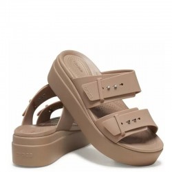 CROCS Brooklyn Buckle LowWdg - Latte (207431-2Q9)Γυναικείες Πλατφόρμες Καφέ