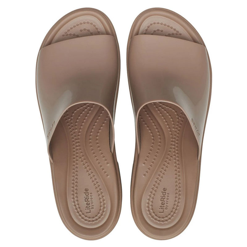 CROCS Brooklyn Slide High Shine Heel - Latte (209709-2Q9)ΓΥΝΑΙΚΕΙΟ ΑΝΑΤΟΜΙΚΟ ΥΠΟΔΗΜΑ ΚΑΦΕ