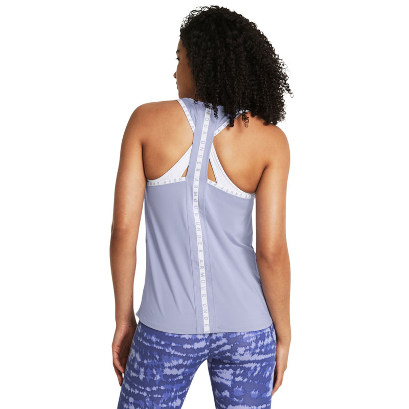 UNDER ARMOUR KNOCKOUT TANK (1351596-539)ΓΥΝΑΙΚΕΙΟ ΑΜΑΝΙΚΟ T-SHIRT Celeste/White