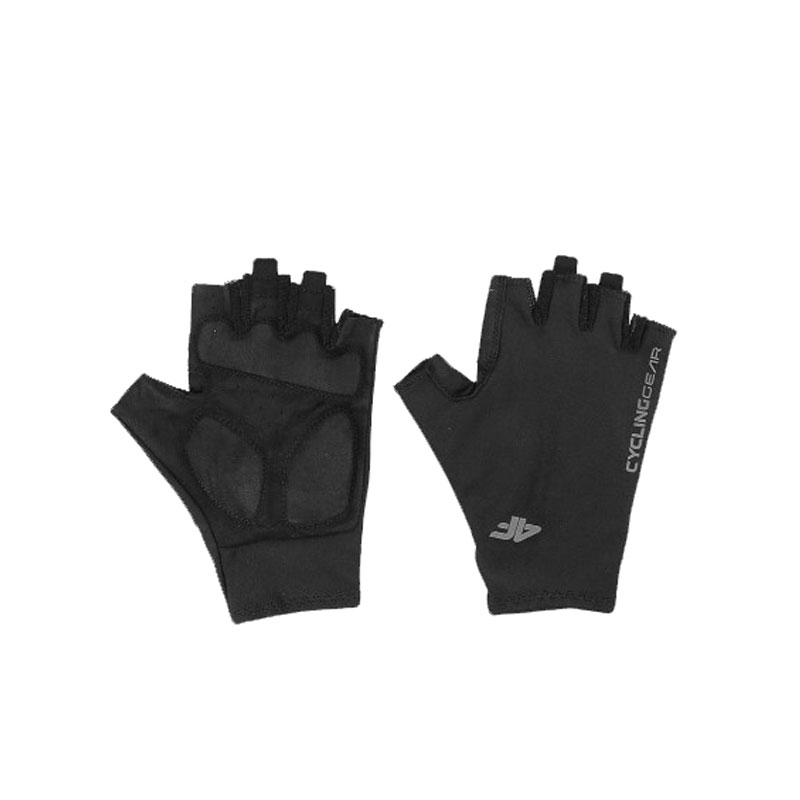 4F UNISEX CYCLING GLOVES WITH GEL PADS - BLACK (4FWSS24AFGLU122-20S)ΓΑΝΤΙΑ ΠΟΔΗΛΑΣΙΑΣ ΜΕ ΤΖΕΛ ΜΑΥΡΑ