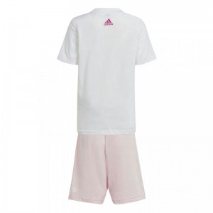 Adidas Badge of Sport Logo T-Shirt/Shorts Set Children (IQ4089)ΠΑΙΔΙΚΟ ΣΕΤ ΛΕΥΚΟ/ΡΟΖ