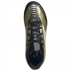 Adidas F50 Club Messi FxG J (IG9319)Παιδικά Ποδοσφαιρικά Παπούτσια με Τάπες Gold Metallic / Cloud White / Core Black