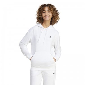 Adidas Essentials Small Logo Feel Cozy Hoodie (IW8183)Γυναικείο Φούτερ με Κουκούλα Λευκό