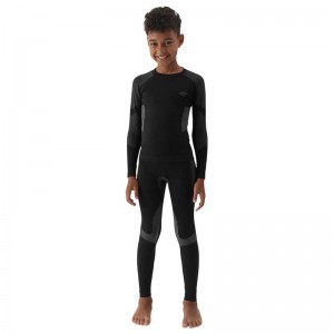 4F SEAMLESS UNDERWEAR (4FJWAW24USEAM149-20S)ΠΑΙΔΙΚΟ ΙΣΟΘΕΡΜΙΚΟ ΣΕΤ 2 ΤΕΜΑΧΙΩΝ ΜΑΥΡΟ/ΓΚΡΙ