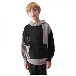 4F SWEATSHIRT (4FJWAW24TSWSM1227-26S)ΠΑΙΔΙΚΗ ΦΟΥΤΕΡ ΜΠΛΟΥΖΑ ΓΚΡΙ/ΜΑΥΡΟ