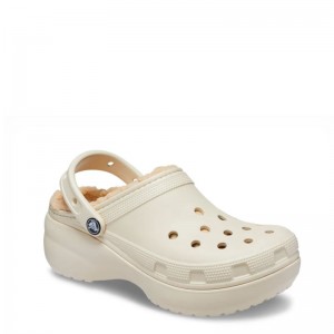Crocs Classic Platform Lined Clog W - Bone (207938-2Y2)Σαμπό με Γούνα Μπεζ Crocs Classic Platform Lined Clog W - Bone (207938-2Y2)Σαμπό με Γούνα Μπεζ