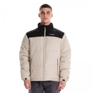 EMERSON MENS HOODED PUFFER JACKET (242.EM10.79-ECRU/BLACK)ΑΝΔΡΙΚΟ ΜΠΟΥΦΑΝ ΕΚΡΟΥ/ΜΑΥΡΟ EMERSON MENS HOODED PUFFER JACKET (242.EM10.79-ECRU/BLACK)ΑΝΔΡΙΚΟ ΜΠΟΥΦΑΝ ΕΚΡΟΥ/ΜΑΥΡΟ