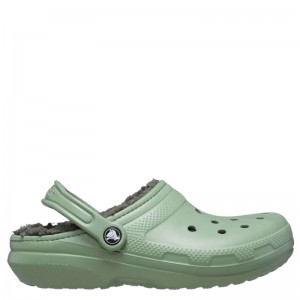 CROCS CLASSIC LINED CLOG Moss Green (203591-3WP)Σαμπό Πράσινα Με Γουνα CROCS CLASSIC LINED CLOG Moss Green (203591-3WP)Σαμπό Πράσινα Με Γουνα