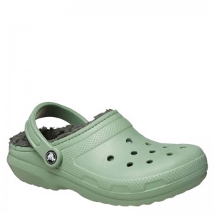 CROCS CLASSIC LINED CLOG Moss Green (203591-3WP)Σαμπό Πράσινα Με Γουνα CROCS CLASSIC LINED CLOG Moss Green (203591-3WP)Σαμπό Πράσινα Με Γουνα