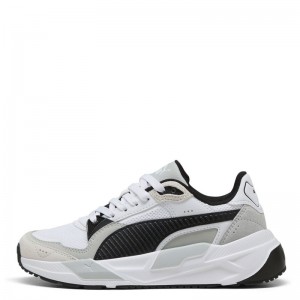 PUMA Trinity 2 JR (401490-01)ΠΑΙΔΙΚΑ ΠΑΠΟΥΤΣΙΑ ΛΕΥΚΟ/ΜΑΥΡΟ