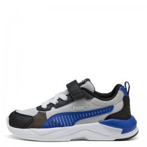 Puma X-Ray 3 LT AC PS (401494-03)ΠΑΙΔΙΚΑ ΠΑΠΟΥΤΣΙΑ Glacial Gray/Vivid Blue/Black