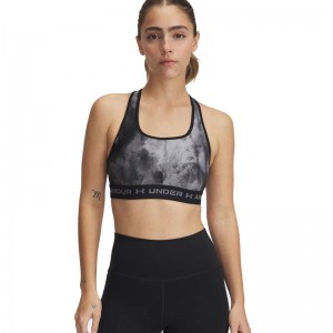 UNDER ARMOUR Mid Crossback Printed Sports Bra (1361042-012)ΓΥΝΑΙΚΕΙΟ ΜΠΟΥΣΤΑΚΙ Black/Titan Grey UNDER ARMOUR Mid Crossback Printed Sports Bra (1361042-012)ΓΥΝΑΙΚΕΙΟ ΜΠΟΥΣΤΑΚΙ Black/Titan Grey