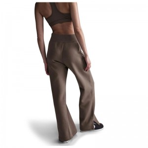 Nike Sportswear Phoenix Fleece (DQ5615-233)Γυναικείο ψηλόμεσο παντελόνι φόρμας με φαρδιά μπατζάκια Mink Brown/Sail