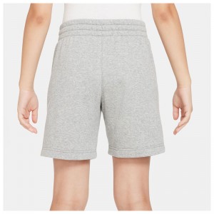 Nike Sportswear Club Fleece KIDS (FD2997-063)ΠΑΙΔΙΚΗ ΒΕΡΜΟΥΔΑ ΓΚΡΙ/ΛΕΥΚΟ