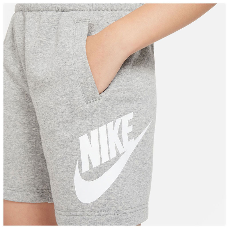 Nike Sportswear Club Fleece KIDS (FD2997-063)ΠΑΙΔΙΚΗ ΒΕΡΜΟΥΔΑ ΓΚΡΙ/ΛΕΥΚΟ