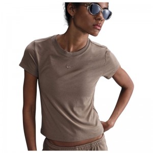 Nike Sportswear Chill Knit (FV5508-233)ΓΥΝΑΙΚΕΙΟ T-SHIRT Mink Brown/Mink Brown