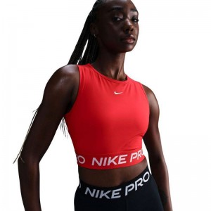 Nike Pro Dri-FIT Γυναικείο crop tank top (FZ3615-657)UNIVERSITY RED/WHITE