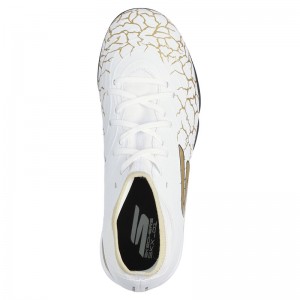 Skechers SKX_1.5 High JR Youth TF (252066L-WBGD)Παιδικά Ποδοσφαιρικά Παπούτσια με Σχάρα WHITE/BLACK/GOLD