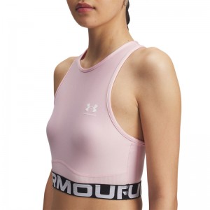 UNDER ARMOUR HeatGear Rib Tank (1388694-647)Γυναικείο Top Prime Pink/Prime Pink/White