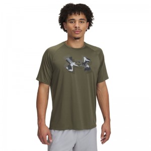 Under Armour TECH PRINT FILL SS (1390208-390)ΑΝΔΡΙΚΟ T-SHIRT Marine OD Green/Black Under Armour TECH PRINT FILL SS (1390208-390)ΑΝΔΡΙΚΟ T-SHIRT Marine OD Green/Black