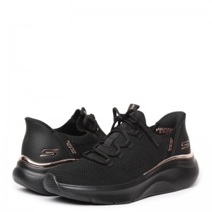 SKECHERS BOBS Sport B Love - True Delight (117617-BBK)ΓΥΝΑΙΚΕΙΟ ΥΠΟΔΗΜΑ SLIP-INS ΜΑΥΡΟ/ΧΡΥΣΟ