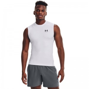 Under Armour Heatgear (1361522-100)Ανδρική Αμάνικη Μπλούζα Compression Λευκή Under Armour Heatgear (1361522-100)Ανδρική Αμάνικη Μπλούζα Compression Λευκή