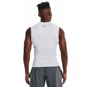Under Armour Heatgear (1361522-100)Ανδρική Αμάνικη Μπλούζα Compression Λευκή Under Armour Heatgear (1361522-100)Ανδρική Αμάνικη Μπλούζα Compression Λευκή