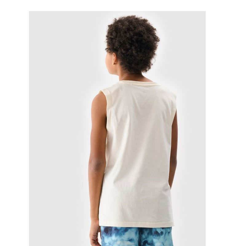 4F SLEEVELESS REGULAR FIT KIDS (4FJWSS25TSLEM163-11S)ΠΑΙΔΙΚΟ ΑΜΑΝΙΚΟ T-SHIRT OFF WHITE