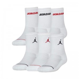 Jordan Legend Crew Socks 6 pairs (BJ0343-001)ΑΘΛΗΤΙΚΕΣ ΚΑΛΤΣΕΣ 6 ΖΕΥΓΑΡΙΑ ΛΕΥΚΕΣ