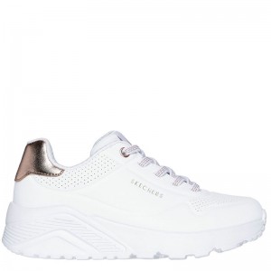 SKECHERS Uno Lite Kids (310384L-WHT)ΠΑΙΔΙΚΑ ΠΑΠΟΥΤΣΙΑ ΛΕΥΚΟ/ΜΠΡΟΝΖΕ