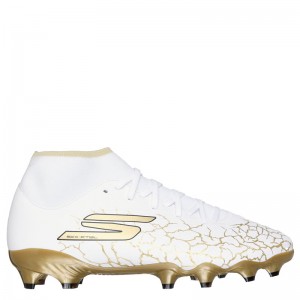 Skechers SKX_ 1.5 Academy FG High (252019-WBGD)ΑΝΔΡΙΚΑ ΠΑΠΟΥΤΣΙΑ ΠΟΔΟΣΦΑΙΡΟΥ ΜΕ ΤΑΠΕΣ ΛΕΥΚΟ/ΧΡΥΣΟ