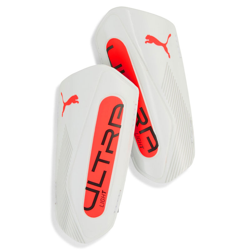 PUMA ULTRA Light Football Strap Shinguards (030992-01)ΕΠΙΚΑΛΑΜΙΔΕΣ ΠΟΔΟΣΦΑΙΡΟΥ  White/Glowing Red
