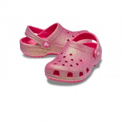 CROCS CLASSIC IRIDESCENT GLITTER Clog Kids Dragon Fruit (210986-6ZQ)ΠΑΙΔΙΚΑ ΣΑΜΠΟ ΡΟΖ