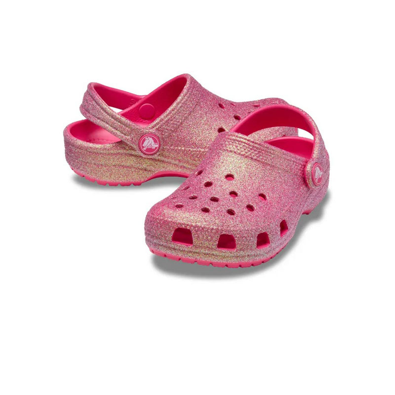 CROCS CLASSIC IRIDESCENT GLITTER Clog Kids Dragon Fruit (210986-6ZQ)ΠΑΙΔΙΚΑ ΣΑΜΠΟ ΡΟΖ