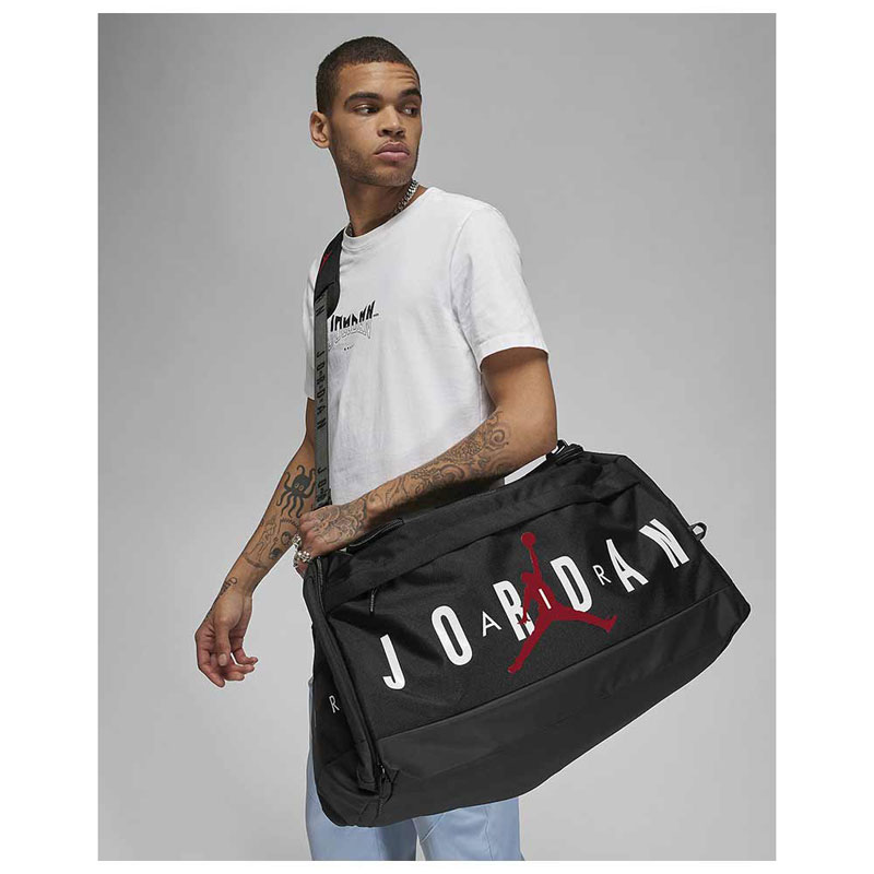 Jordan Air Duffle Bag (LM0920-023)Τσάντα Ώμου για Γυμναστήριο Μαύρη