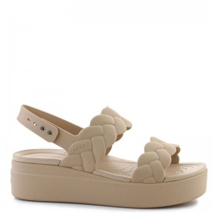 CROCS Brooklyn Woven Upper Low Wedge (209977-212)Γυναικείες Πλατφόρμες/Πεδιλα Μπεζ CROCS Brooklyn Woven Upper Low Wedge (209977-212)Γυναικείες Πλατφόρμες/Πεδιλα Μπεζ